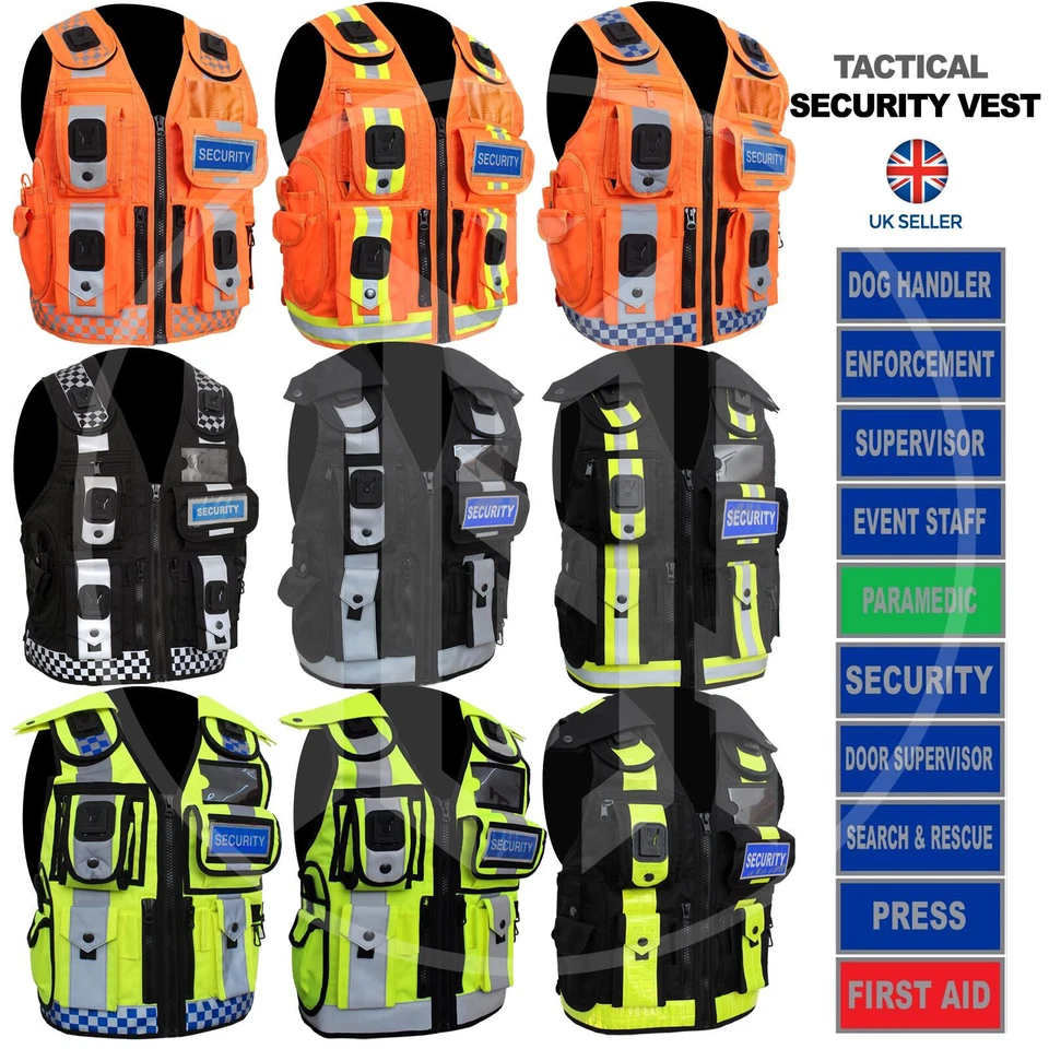 MN Hi viz Security Vest Tactical Dog Handler Jacket Enforcement CCTV Vest ONE SIZE