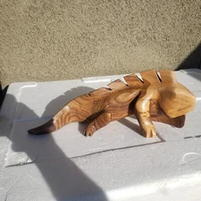 Large wood carving, South America