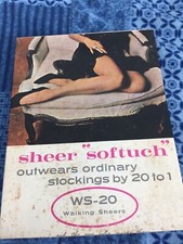 3 Pair Boxed Vintage Sheer Softuch Garter Stockings 9 1/2-10 blush mesh
