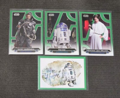 (3x SP LOT) 2017 Topps Star Wars Galactic Leia Organa + SAW + R2-D2 /199 + /299