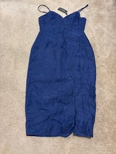 NWT BCBG Generation Navy Blue Mid Length Prom Ball Dance Gown Dress 8 NEW