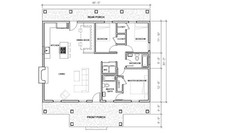 Planos y planos personalizados de casa de campo de 3 dormitorios y 2 baños (40'x30')