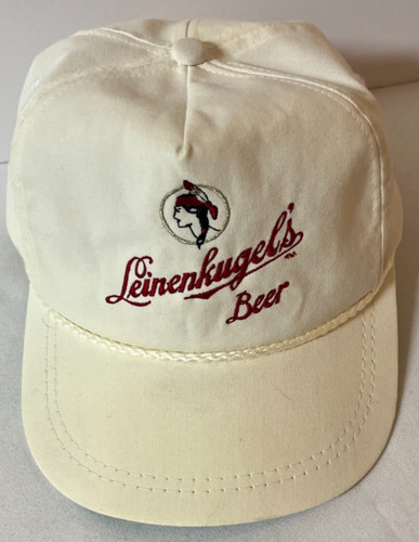 Leinenkugel's Beer Indian Logo Red Embroidered Letters Adjustable White Hat CAP