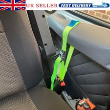2 Sets Motorhome Cab Security Door Straps-Locks Doors Using The Seatbelt Anchor