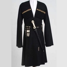 New Black Wool National Costume Georgian Chokha Cherkeska Dance