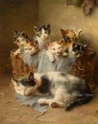 Cute Little Cat Oil painting Giclee Art printed on canvas L3886