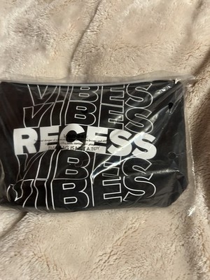 Thirty-One Medium Zipper Pouch Recess Vibes Black White
