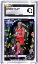 2024 Prizm WNBA Aaliyah Edwards Rookie RC Cracked Ice #142 CGC 9.5 Mystics