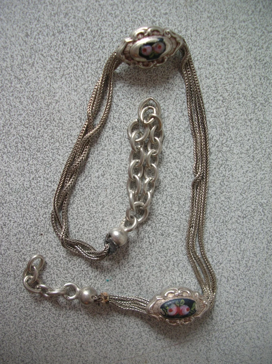 Chaîne De Montre à Gousset Ancienne - Longueur 22,5 Cm, Métal, Occasion