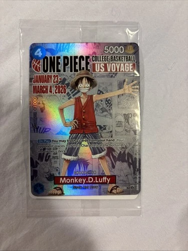 One Piece Monkey.D.Luffy College Basketball Trading Card Brand New Sealed Mint!