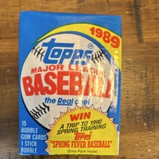 Topps 1989 MLB Baseball Trading Card Pack 15 Cards Bubble Gum Vintage