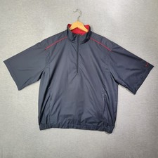 Nike Golf Jacket Mens Large Navy 1/2 Zip Mock Neck Loose Fit Windbreaker Logo