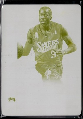 ALLEN IVERSON #1/1 2014-15 NATIONAL TREASURES NBA GREATS YELLOW PRINTING PLATE