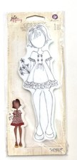 Prima Julie Nutting KEIRA Paper Doll Cling Stamp 910808 - NEW