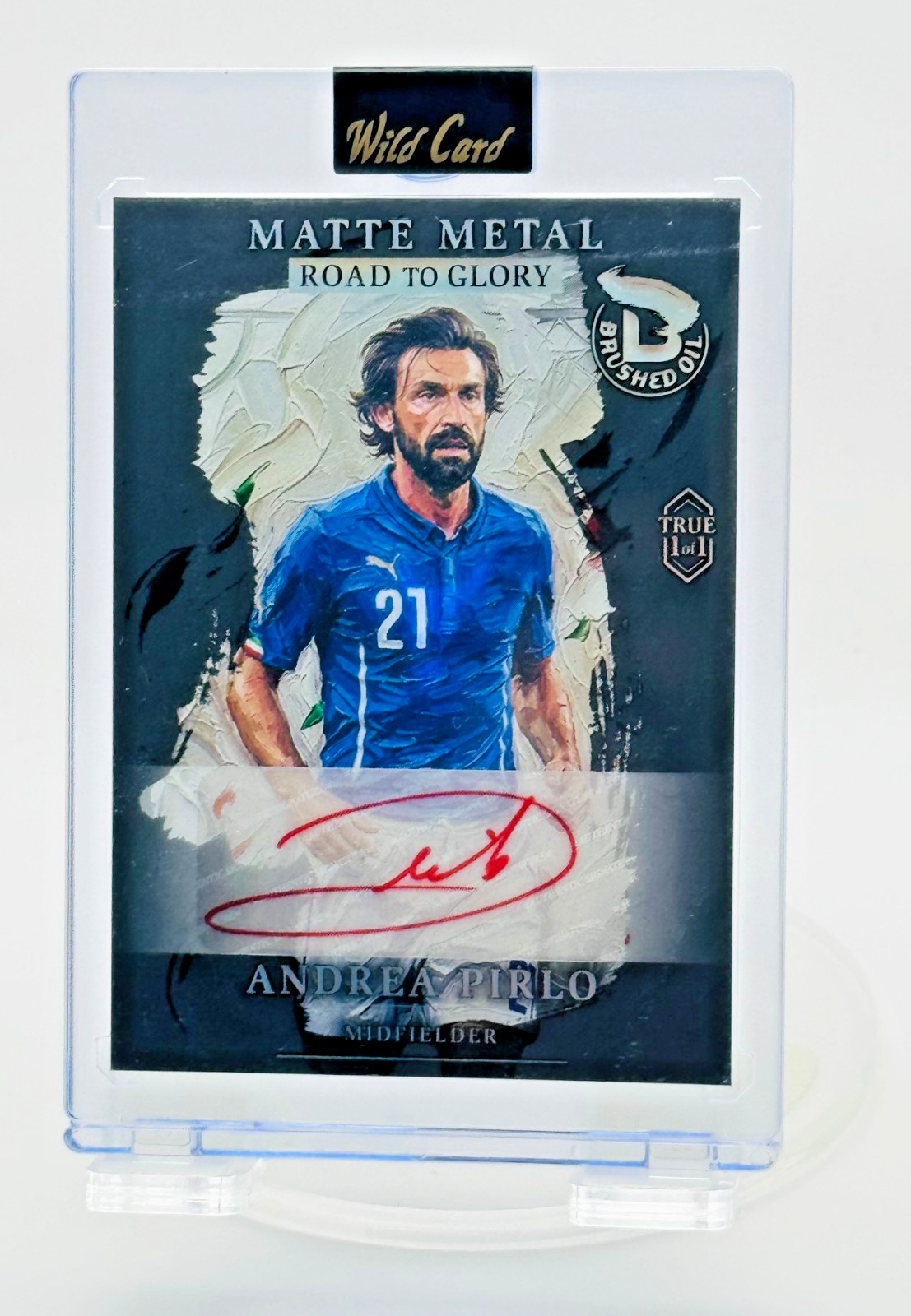 2026 World Cup Andrea Pirlo Brushed Oil Auto True 1/1 Italy AC Milan One-of-One view 5