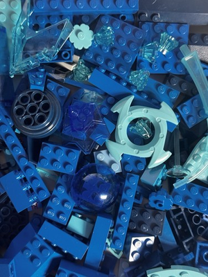 #ad #ad LEGO 13 oz Blue Parts Lot w Trans Aqua Pieces Slopes Plates Windows Gems MOC $17.99