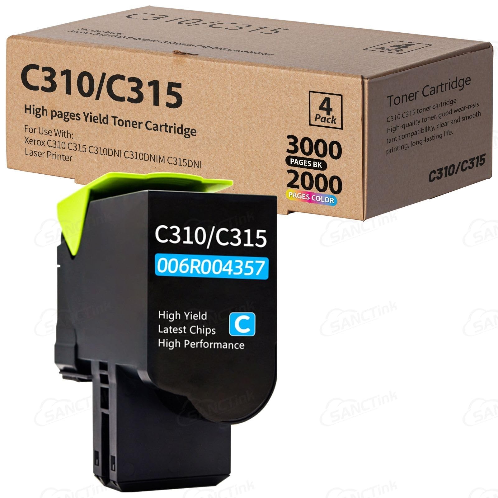 Cartouche de toner C310 pour Xerox C310 C315 pack de noir haute capacité