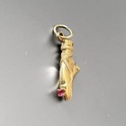 14k Yellow Gold Ballet Slipper w Spinel Vintage Charm 3.1g — photo 5