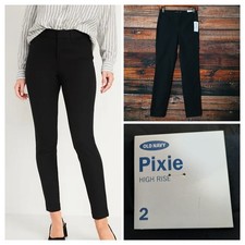 Old Navy Pants 2 Pixie High Rise Skinny Ankle Black Ponte Stretch NWT