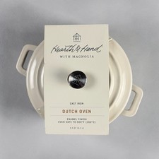 NEW Enameled Cast Iron Dutch Oven - Hearth & Hand with Magnolia (0.5qt) White