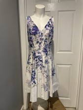 Lauren Ralph Lauren Floral Purple and White Women's Dress. S/8
