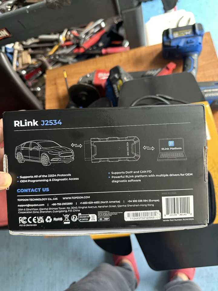 TOPDON RLink J2534 | Ferramenta de programação OBD2 e ECU nível revendedor | Nova em folha - Imagem 3 de 4