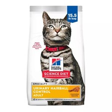 Hill's Science Diet Urinary Hairball Control Adult Dry Cat Food -Chicken, 15.5Lb