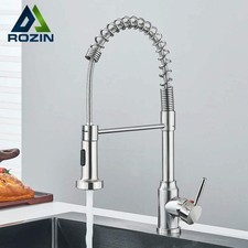 Pull Down Kitchen Faucet Sing Handle Hot Cold Water Mixer Tap 360  Swivel Dual F