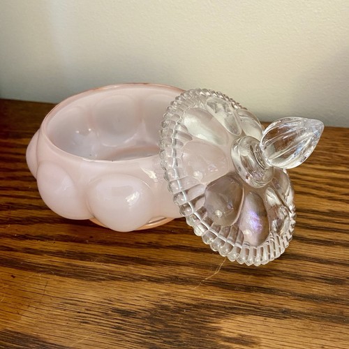 FENTON GLAS ~ VINTAGE "ROSE" MELONE WASCHTISCH SET ~ PUDERDOSE & PARFUMS - Bild 9 von 14