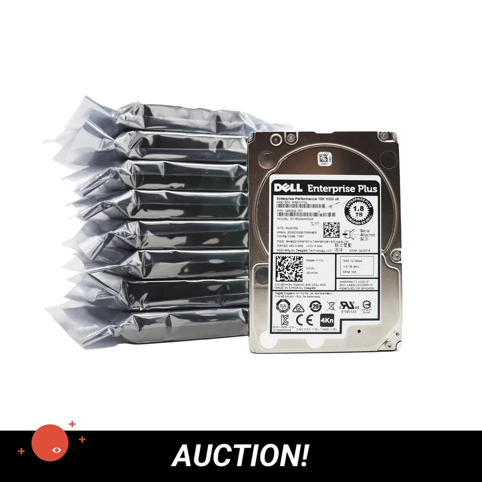 (18TB) 10x DELL/SEAGATE 1.8TB SAS 12GB/s 2.5" HDD ST1800MM0008 61H3H Hard Disk