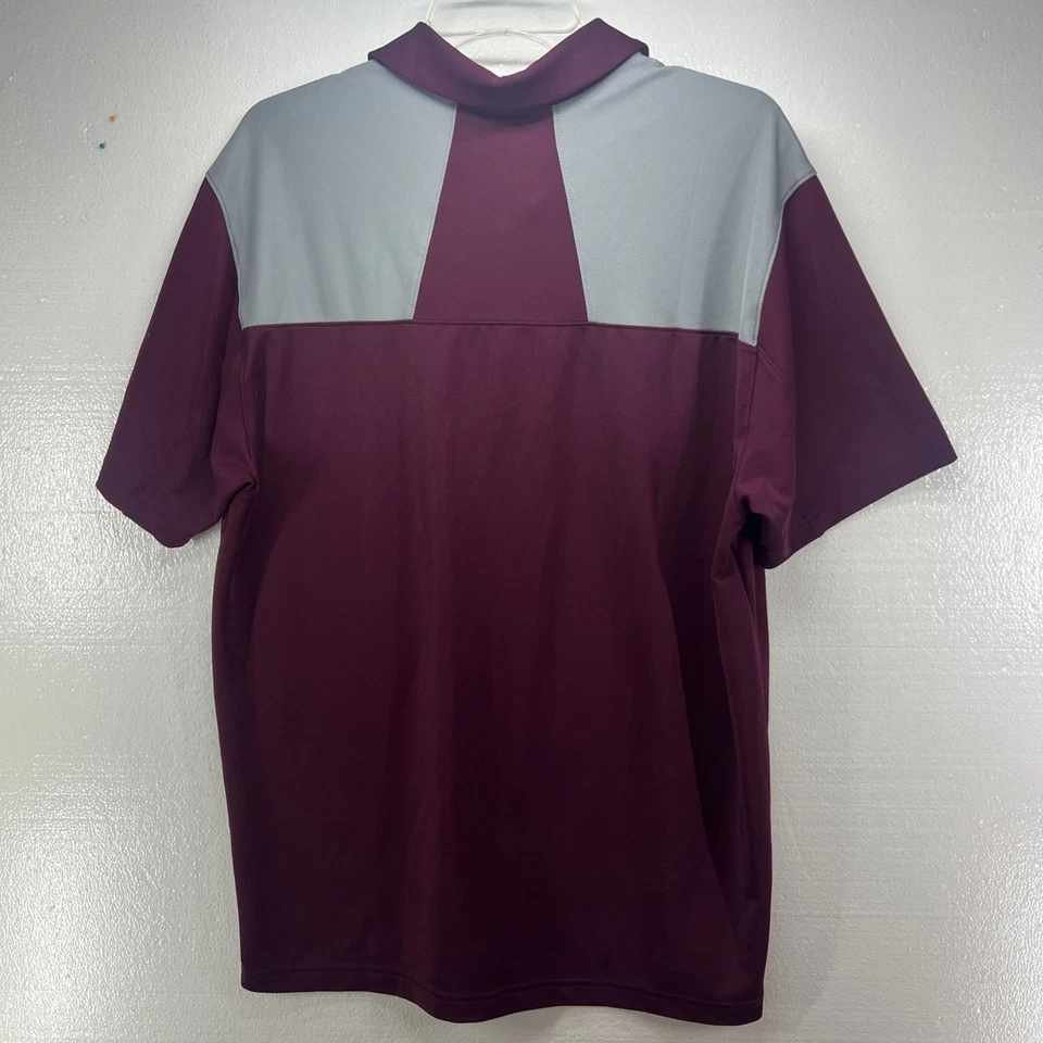 Under Armour Polo Shirt Men's XL Short Sleeve Loose Heatgear Logo Maroon Red - Image 4 of 4