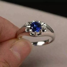 2Ct Round LabCreated Sapphire Solitaire Engagement Ring 14K White Gold Plated