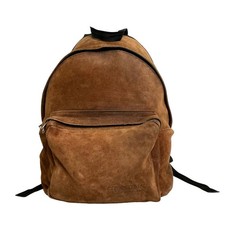Eastpak Vintage 80s 90s Brown Suede Leather USA Made Backpack