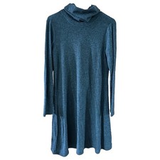 For the Republic Dark Gray Heather Ribbed Long Sleeve Turtleneck Dress Small