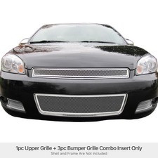 Fits 2006-2013 Chevy Impala14-16 Limited Stainless Chrome Mesh Grille Combo Fits 2006-2013 Chevy Impala14-16 Limited Stainless Chrome Mesh Grille Combo