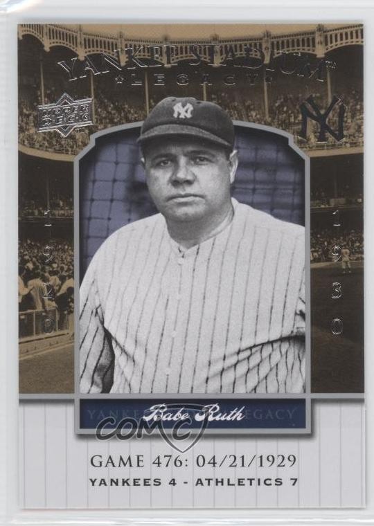 2008 Upper Deck Yankee Stadium Legacy Babe Ruth #YSL476 HOF n2m