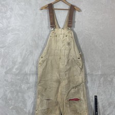 Vintage Carhartt Double Knee Bib Overalls Workwear Distressed Made in USA 36x29