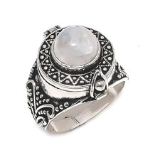 Moonstone Gemstone Handmade 925 Sterling Silver Jewelry Ring Size 11 L252