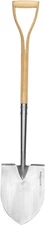 43" Heavy Duty Round Spade Shovel w/ Wooden D Handle, Stainless Steel