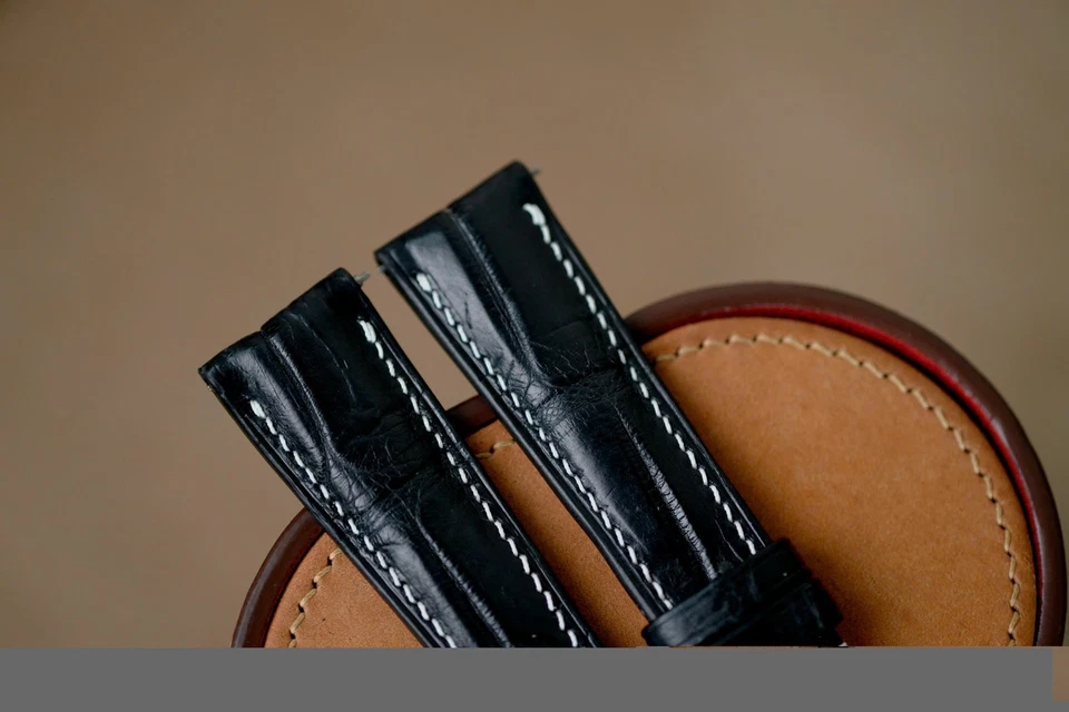 Handmade yellow brown Rolex strap Rolex band size 20/16 (can change size length) - Imagem 2 de 4