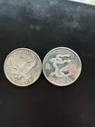2 Troy Ounces of Silver Rounds .999 Silver - 2 Coins