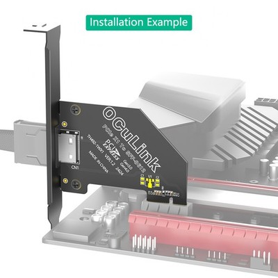 PCI-E 1X 4.0 to Oculink SFF-8611/8612 Adapter with Long Profile Bracket