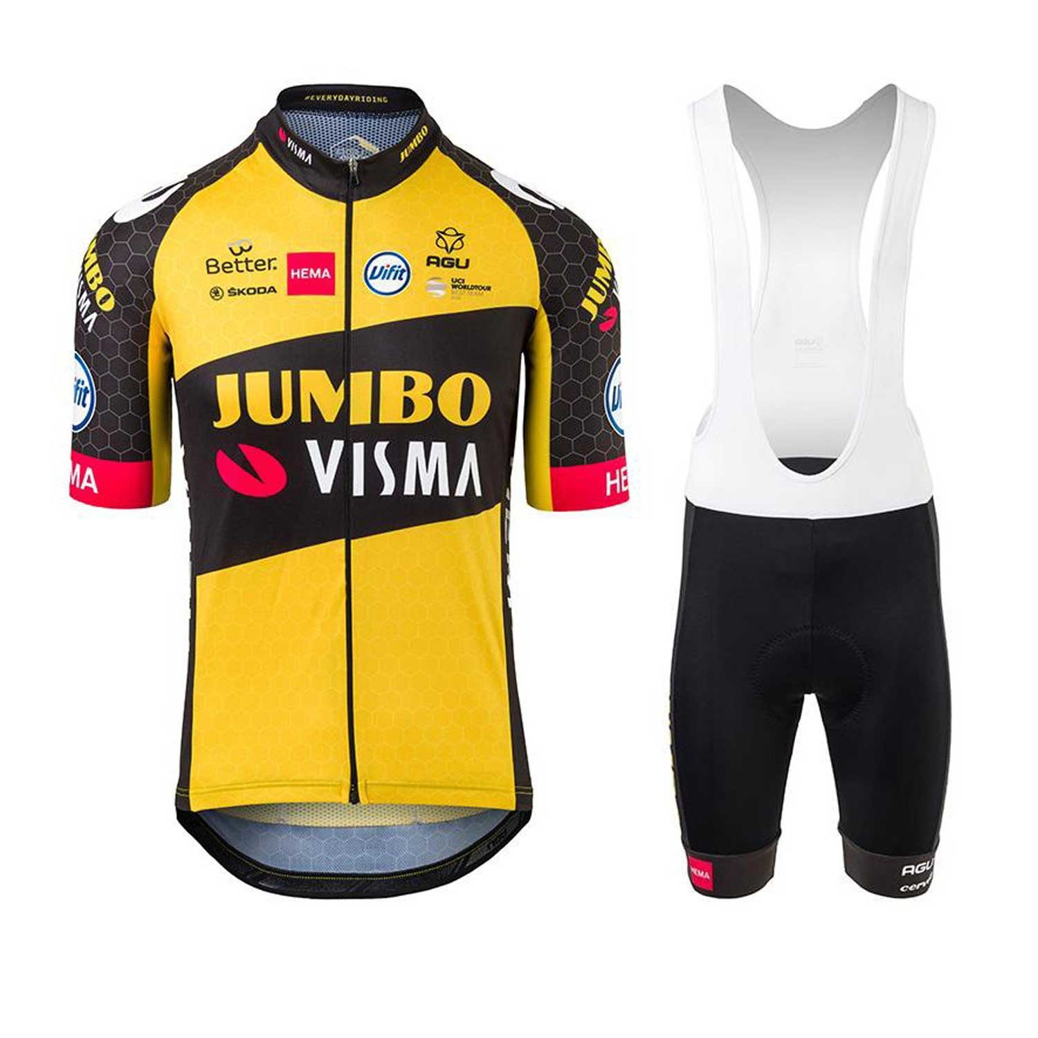 (New with tags) Mens Pro Team Cycling Jersey Set Short Sleeve Bike Shirt Quick Dry Bib Shorts (41.99 USD)
