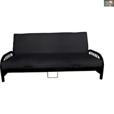 Stylish Black Futon Cover for Full Mattresses | Easy-to-Use Zipper Closure