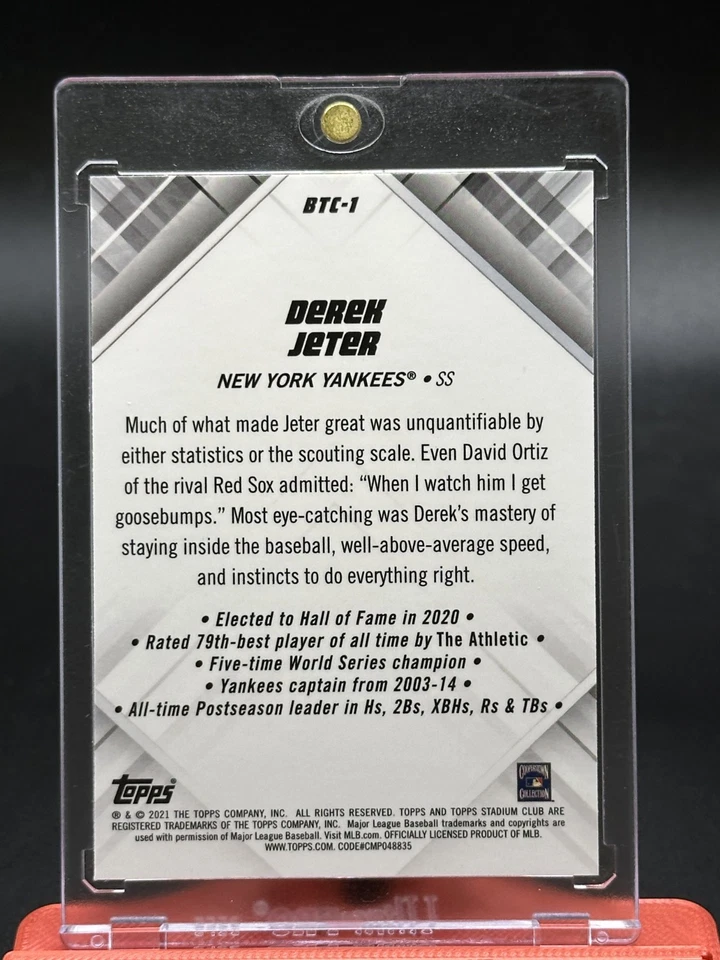 Derek Jeter Beam Team White Wave Refractor SP 2021 Topps Stadium Club Chrome - Image 2 of 2