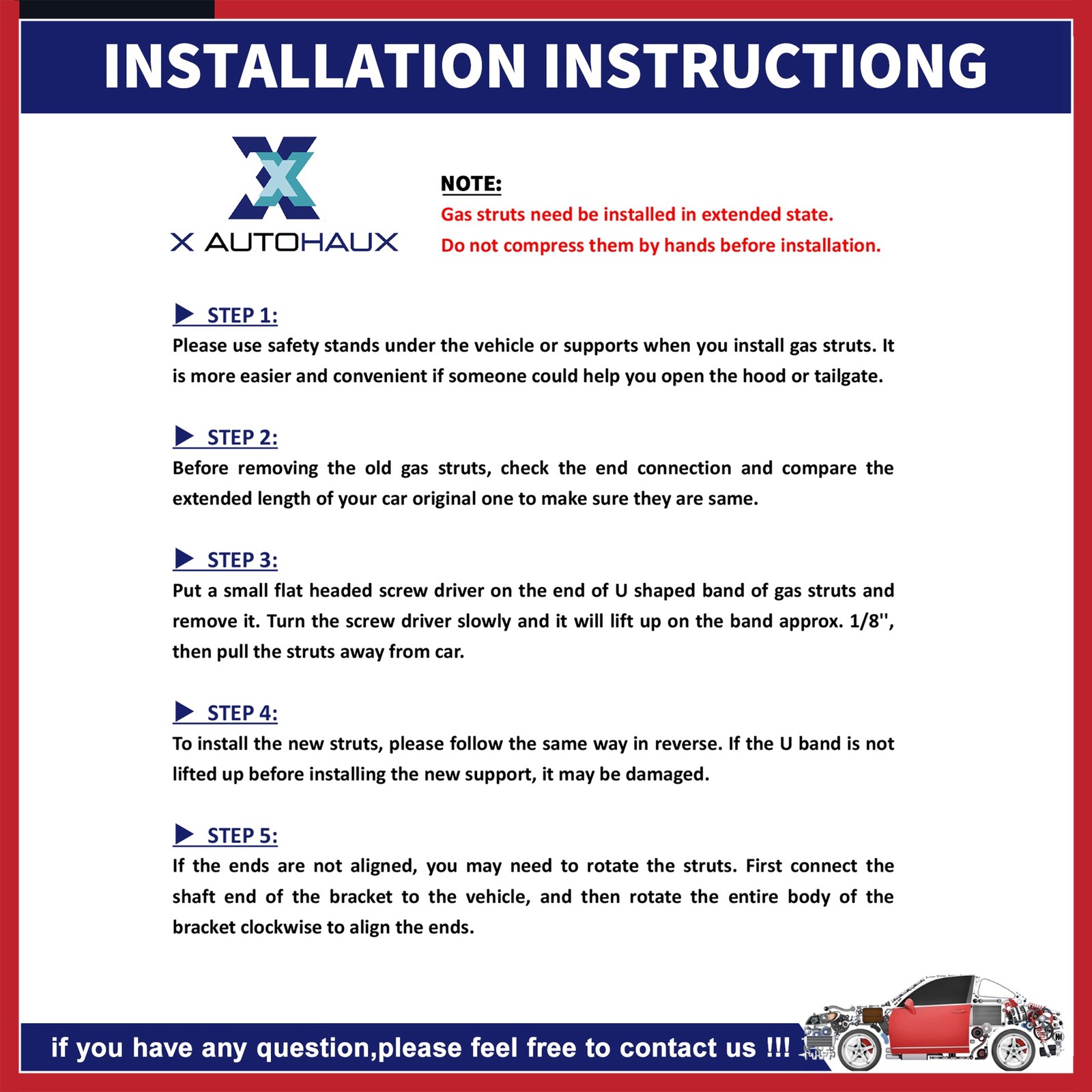 2 Pcs No.63269AJ011 Rear Hatch Lift Supports Struts for Subaru Outback 10-14 New