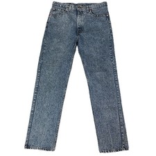 VTG 90s Levis 505 Straight Fit 38x32 Medium Stone Wash Made In USA Blue Jeans