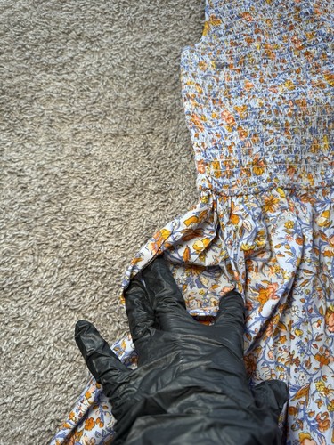 Neu mit Etikett J Crew Friday Blumendruck, gesmoktes Oberteil, 100 % Baumwolle Kleid, Taschen, Größe M - Bild 4 von 14