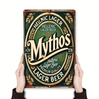 Vintage Greek Lager Metal Wall Sign - 8x12 , Retro Beer Poster Tin Metal Signs