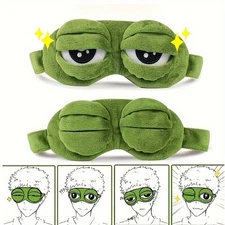 Frog Eye Mask - Cartoon Design, Light Blocking, Soft & Skin-Friendly